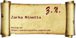 Zarka Ninetta névjegykártya